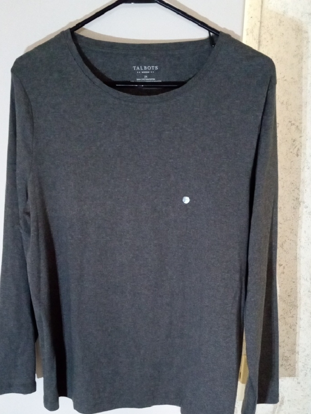Talbots Dark Heather Gray Crewneck Tee